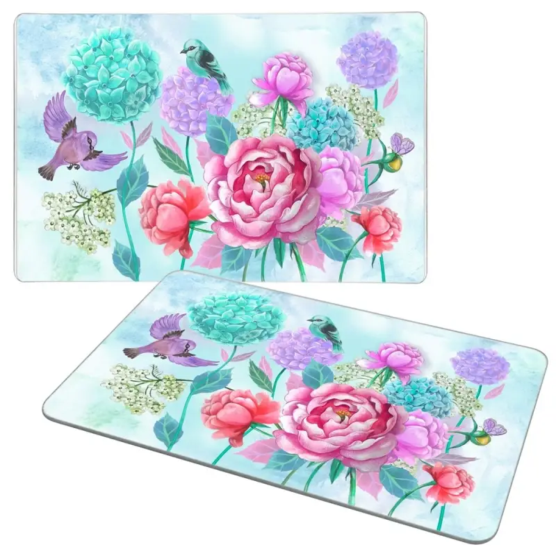 Доска разделочная Подставка под горячее Пионы и птички 18х28 см