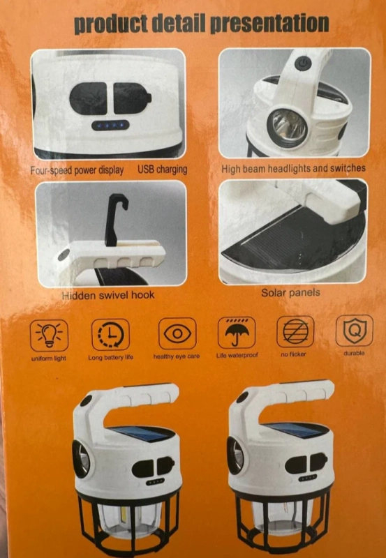 Кемпинговый фонарь с солнечной батареей