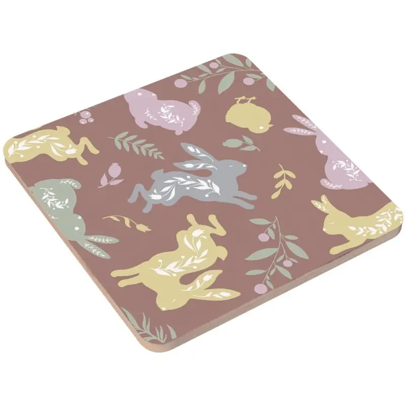 Подставка под горячее Пасхальные зайцы 14х14 см (ассортимент)