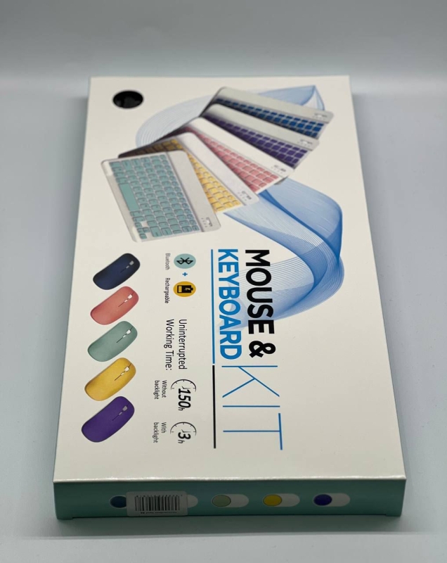 Клавиатура и мышь беспроводные для телефона и компьютера (черный)