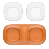 Миска двойная на подставке коричневая