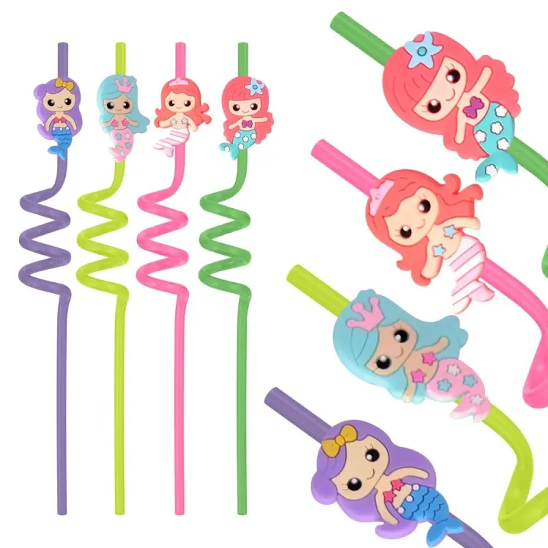 Трубочки для коктейля Веселые русалочки 4 шт