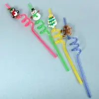 Трубочки для коктейля Новогодние игрушки 4 шт