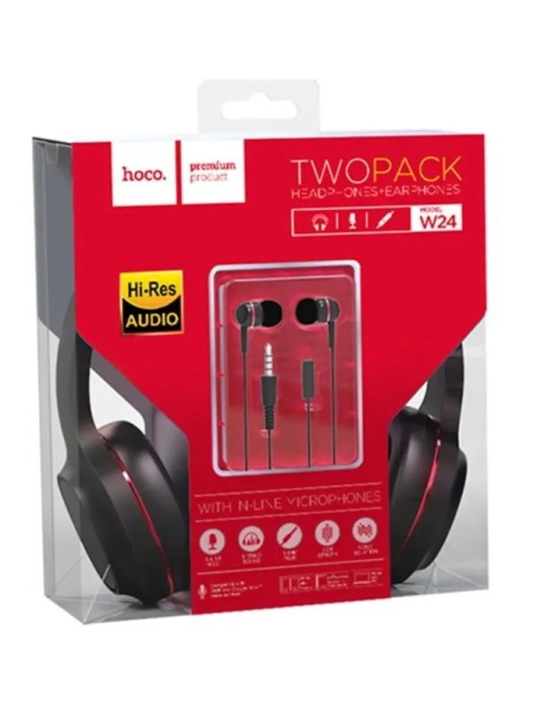 Наушники накладные HOCO W24 красный-черный