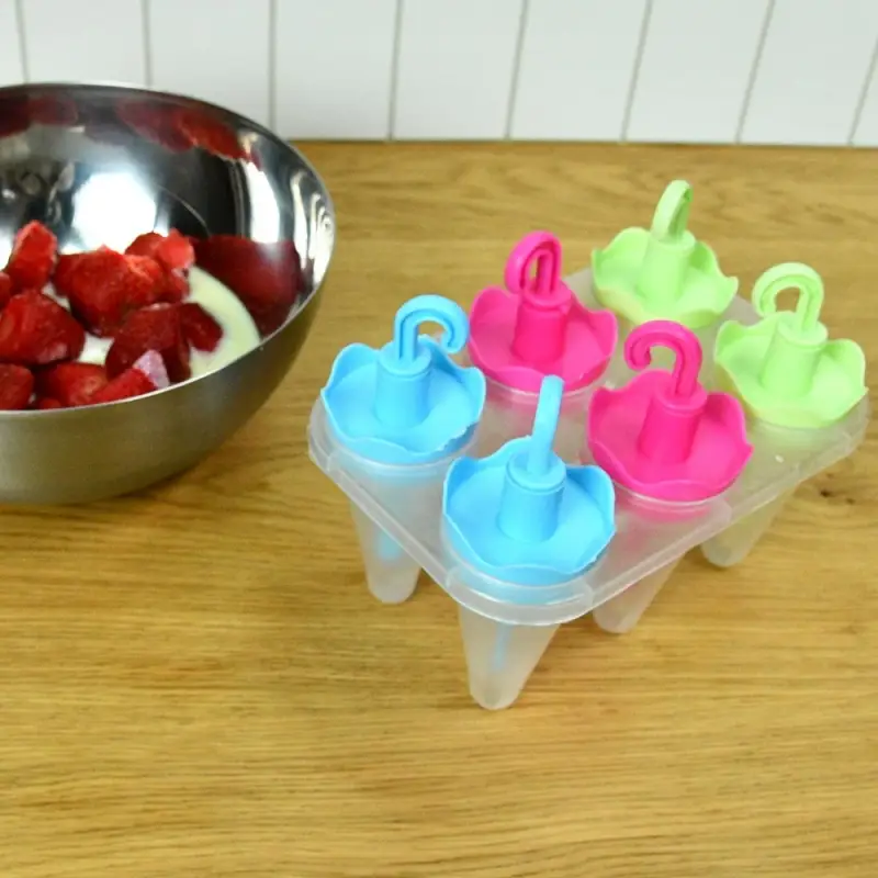 Формы для мороженого Яркие зонтики 6 ячеек