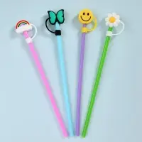 Трубочки для коктейля С колпачком 4 шт