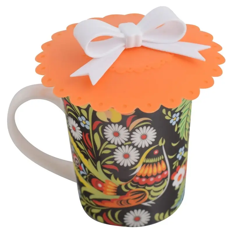 Силиконовая крышка присоска для чашек и банок Бантик (ассортимент)