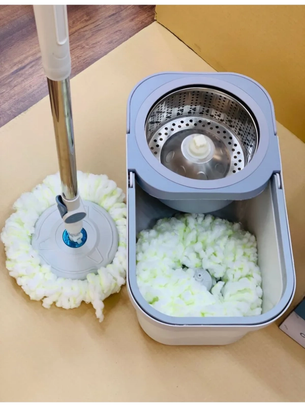 Швабра с отжимом и ведром для пола круглая