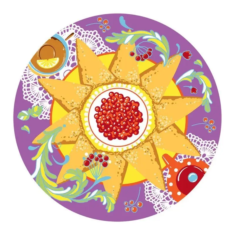 Доска разделочная подставка под горячее Широкая Масленица 20см (ассортимент)