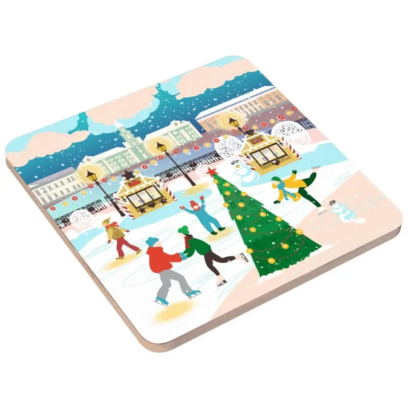 Подставка под горячее Зимние города 14х14см