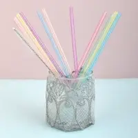 Трубочки для коктейля Блестки 12 шт с ершиком