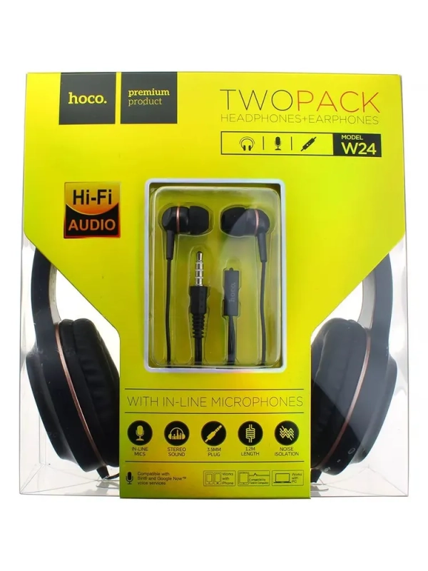 Наушники накладные HOCO W24 золотой-черный