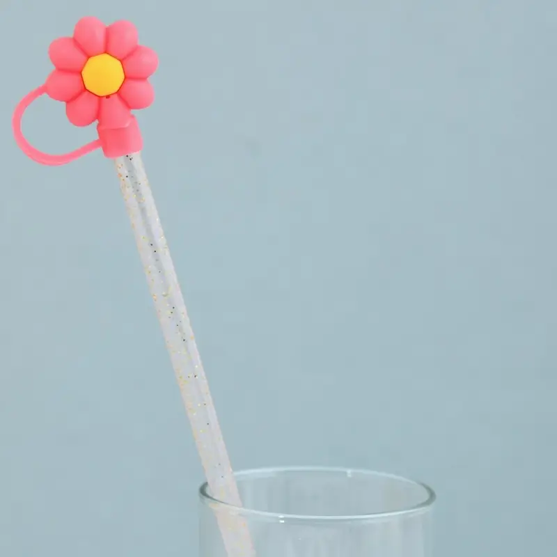 Колпачки для коктейльных трубочек Цветочки 4 шт