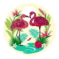 Доска разделочная Подставка под горячее Фламинго 20см (ассортимент)