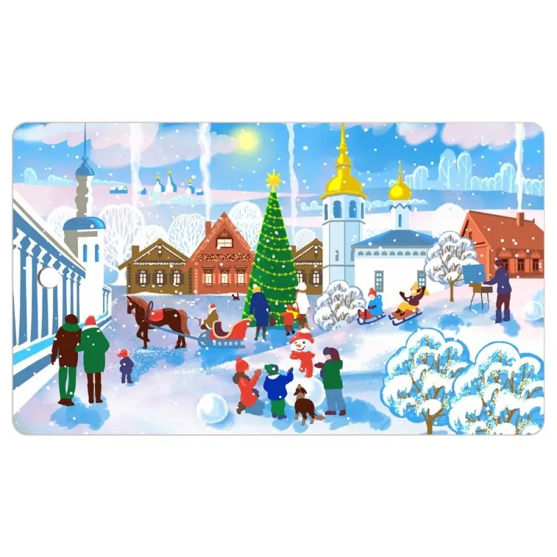 Разделочная доска Зимние города 29х17см (ассортимент)