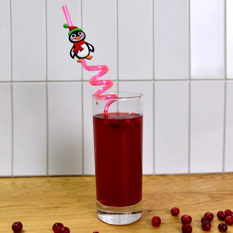 Трубочки для коктейля Новогодние игрушки 4 шт