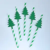 Трубочки для коктейля Хвойный лес 5 шт