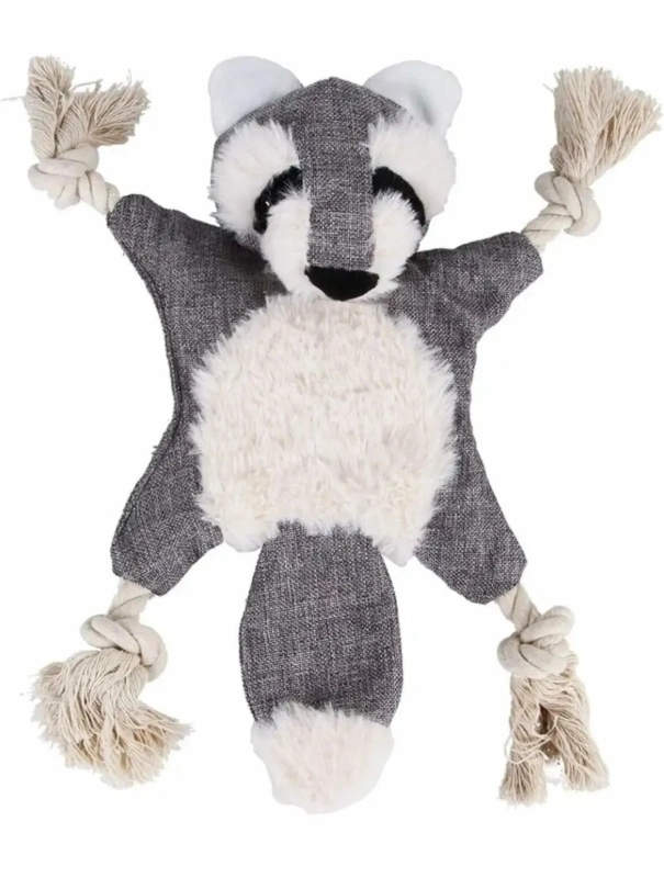 Игрушка для собак Волк с пищалкой шуршалкой и канатиком (цвет в ассортименте)