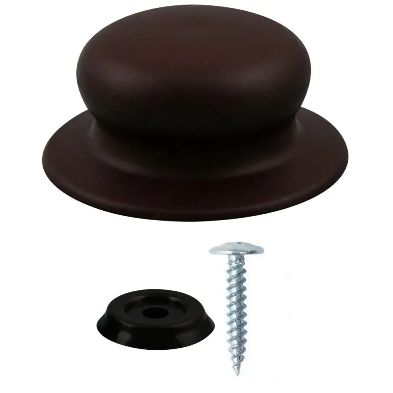 Ручка для крышки с саморезом коричневая диаметр 6 см