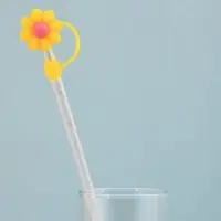 Колпачки для коктейльных трубочек Цветочки 4 шт