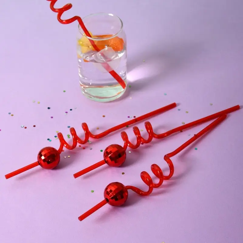 Трубочки для коктейля Шарики 4 шт (ассортимент)