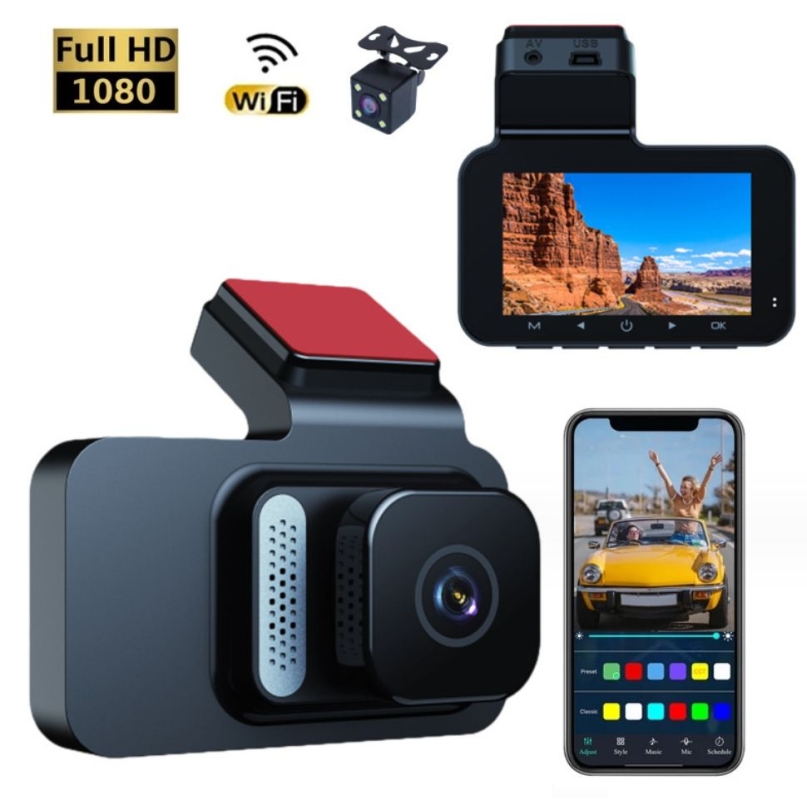 Видеорегистратор автомобильный WI-FI 2К камера заднего вида