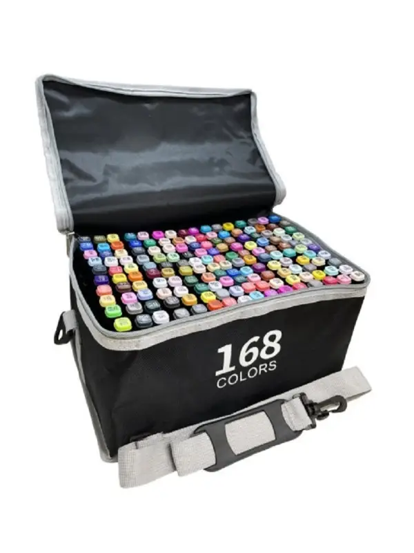 Двусторонние маркеры 168 цветов