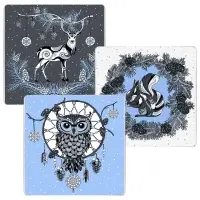 Разделочная доска подставка под горячее Скандинавия 18х18см (ассортимент)