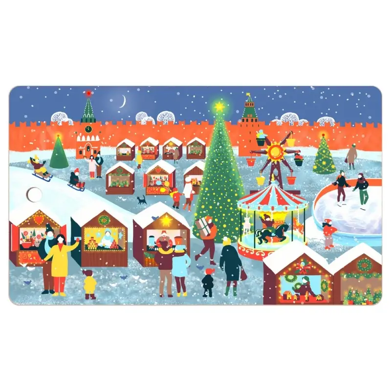 Разделочная доска Зимние города 29х17см (ассортимент)