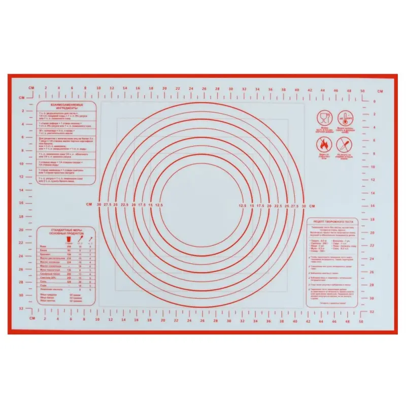 Коврик для выпечки с разметкой 60х40 см