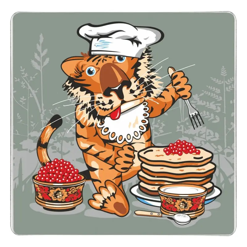 Доска разделочная Тигр Кайфолов 18х18 см (ассортимент)