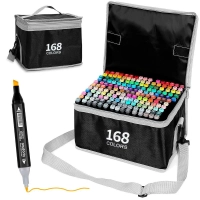 Двусторонние маркеры 168 цветов