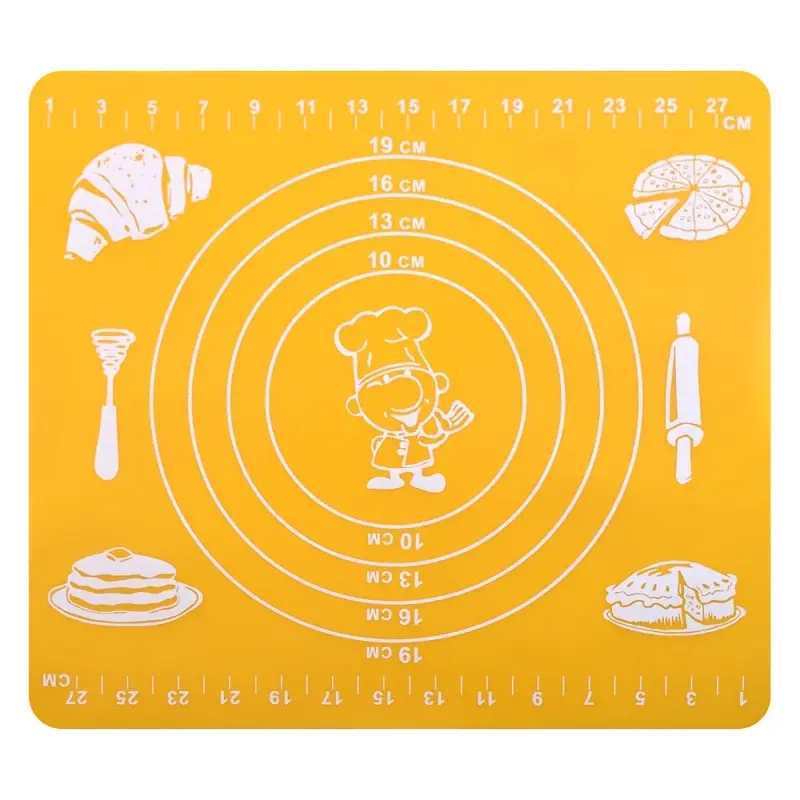 Коврик кулинарный силиконовый с разметкой 29х26 см (ассортимент)