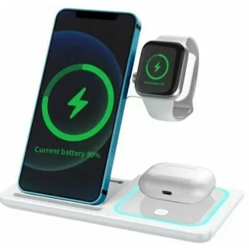Беспроводное зарядное устройство 3в1 белое