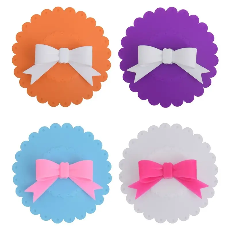 Силиконовая крышка присоска для чашек и банок Бантик (ассортимент)