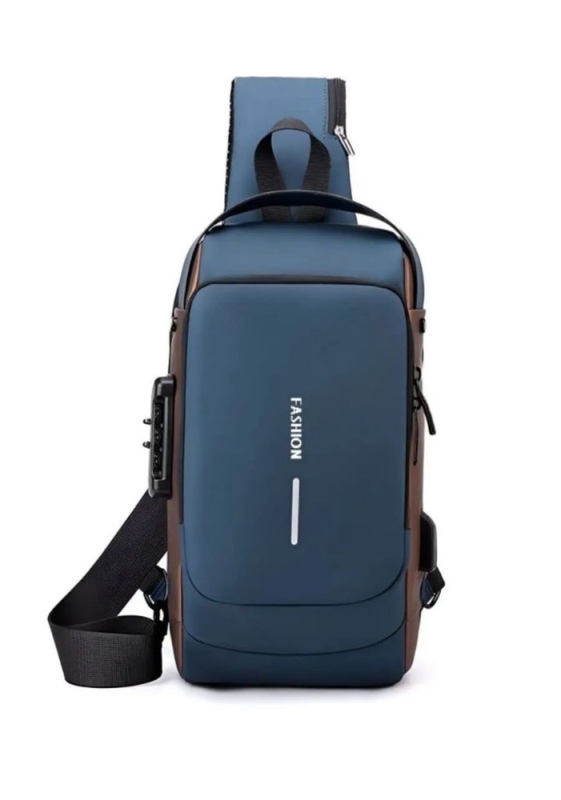 Мужская сумка через плечо синяя