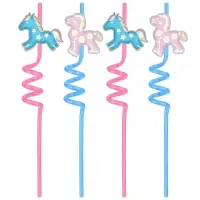 Трубочки для коктейля Лошадки 4 шт