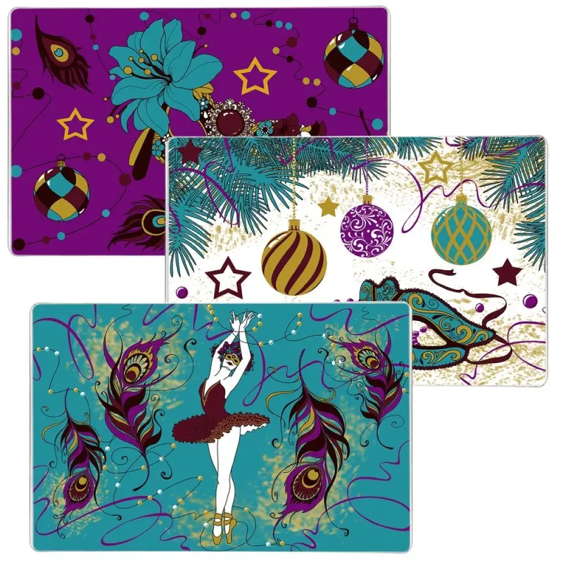 Разделочная доска подставка под горячее Карнавал 18х28см (ассортимент)