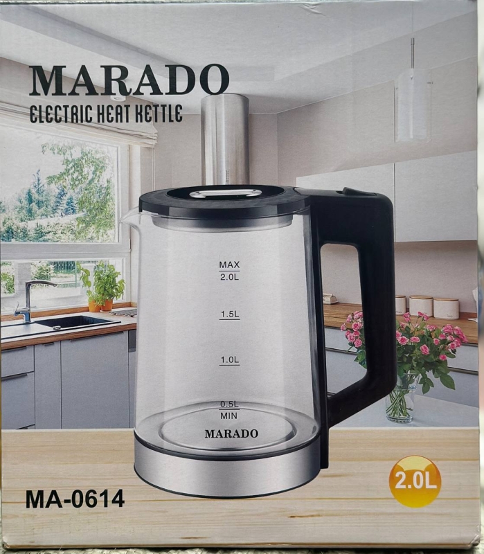Чайник электрический стеклянный MA-0614 2л