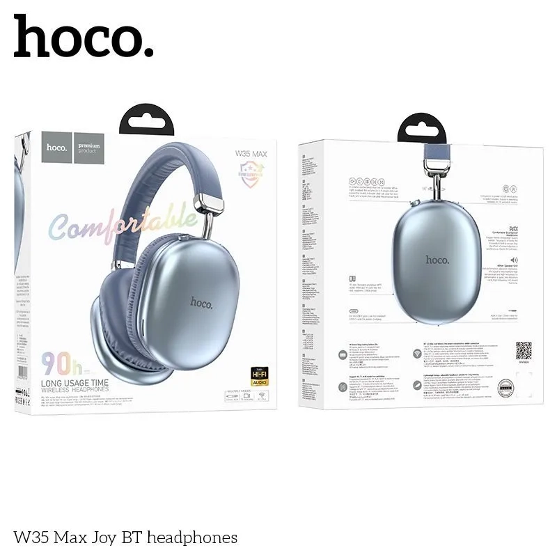 Наушники беспроводные накладные HOCO W35 MAX голубые