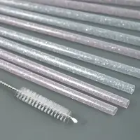 Трубочки для коктейля Блестки 10 шт с ершиком