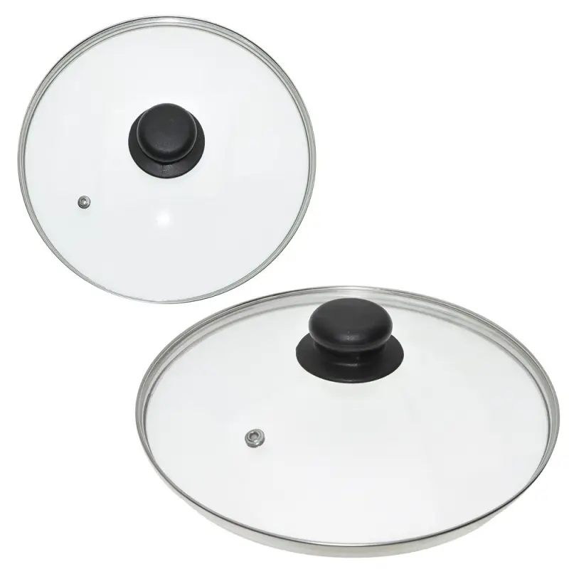 Крышка стеклянная с металлическим ободом диаметр 24см
