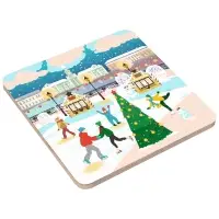 Подставка под горячее Зимние города 14х14см