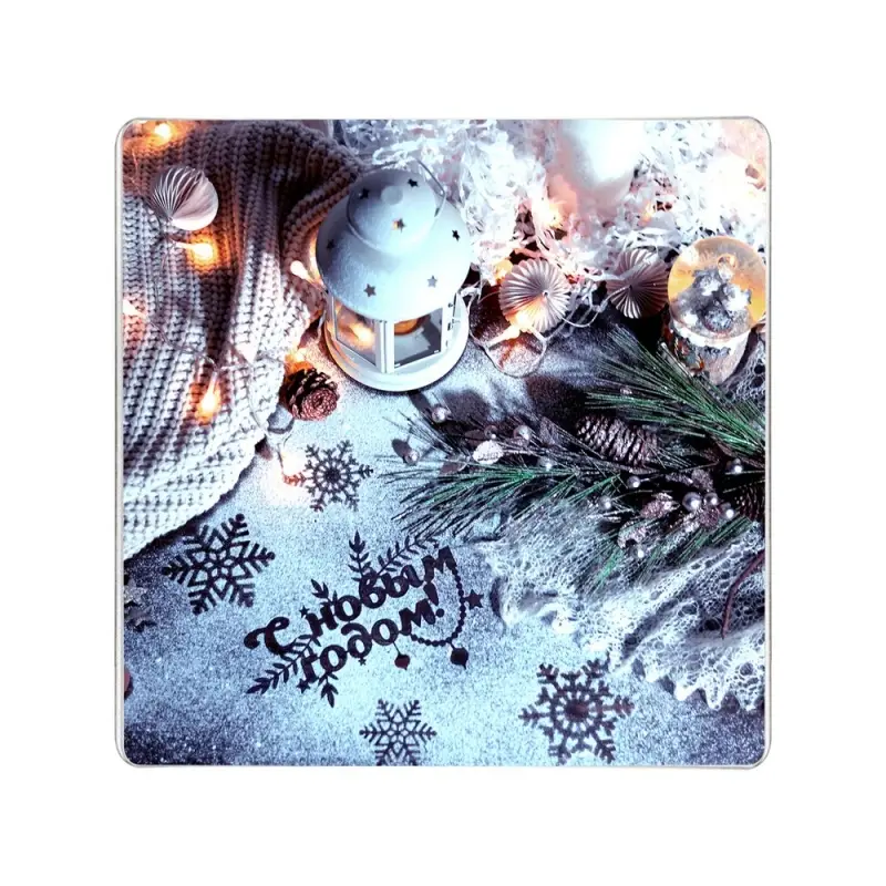 Доска разделочная Подставка под горячее С Новым годом 18х18 см (ассортимент)