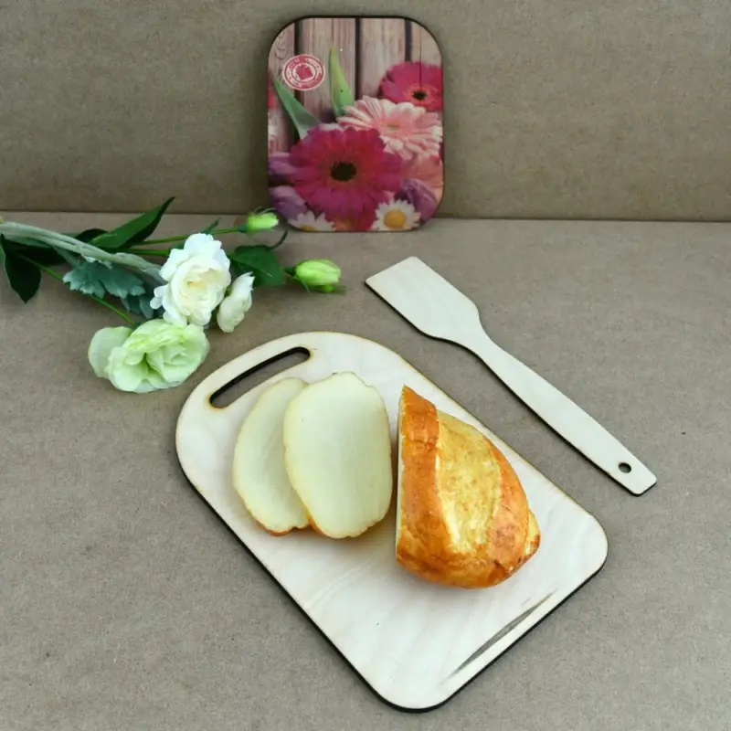 Доска разделочная с подставкой и лопаткой Яркое лето 3 предмета