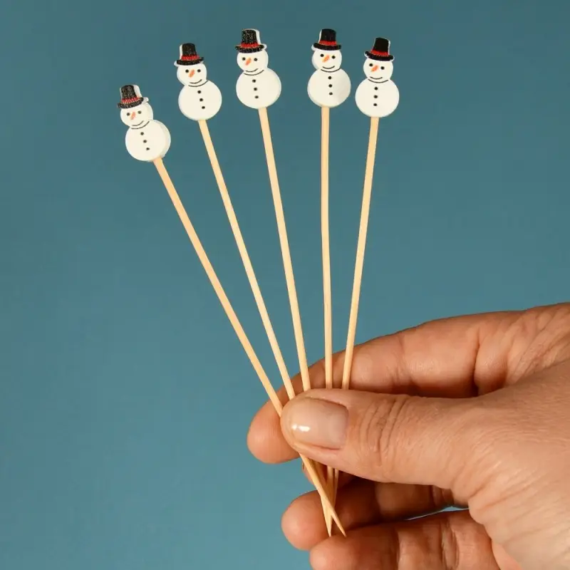 Шпажки для канапе Снеговики 24 шт