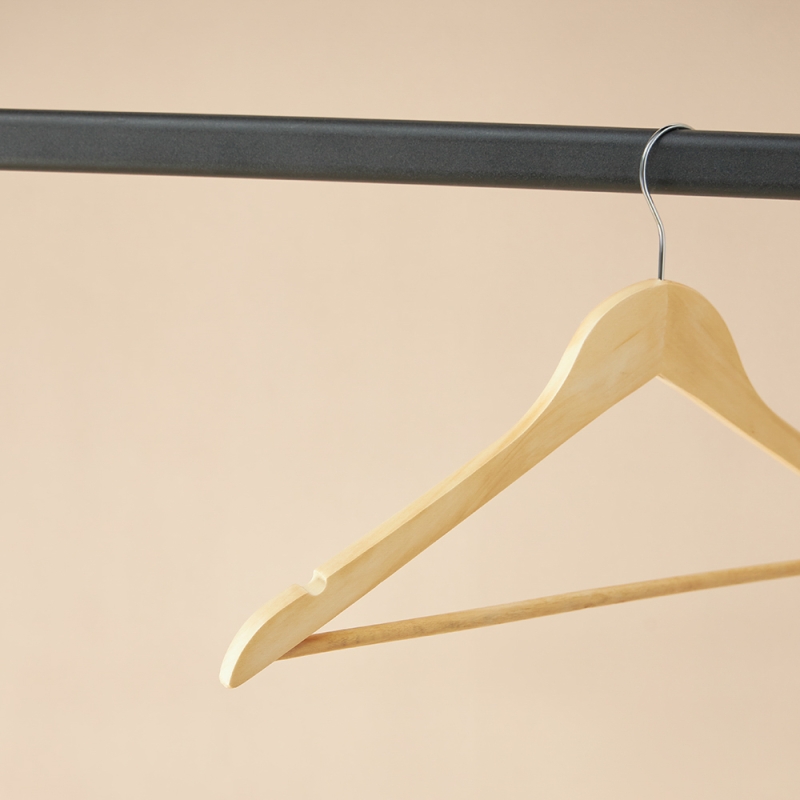 VETTA Вешалка для одежды деревянная 45см, натуральный цвет, хром, ЭКО