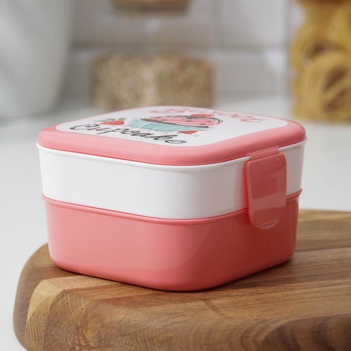 Контейнер для обеда &laquo;Капкейки&raquo;, 2 отделения, 400 мл