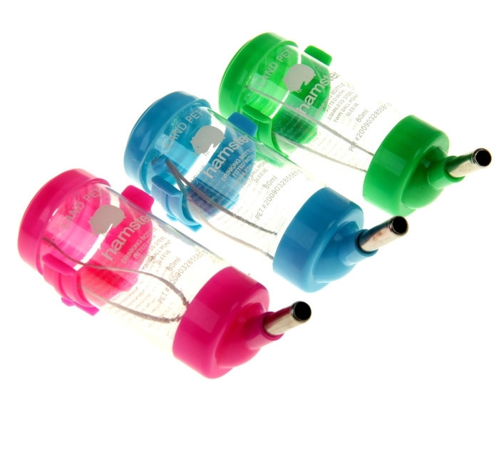 Поилка для грызунов 80 мл, 9 Х 4,5 см, микс цветов