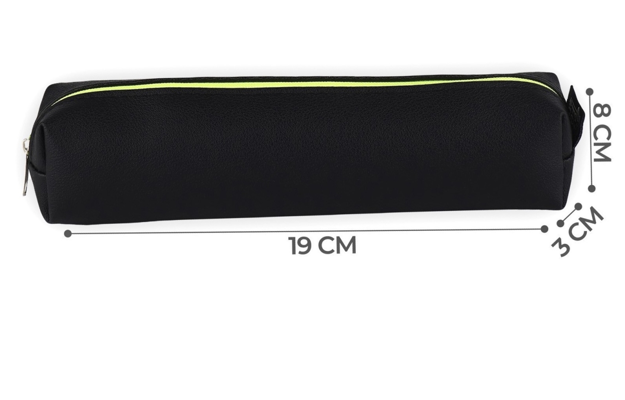 Пенал школьный из искусственной кожи &laquo;1 сентября: Черный&raquo; , 19 х 8 х 3 см